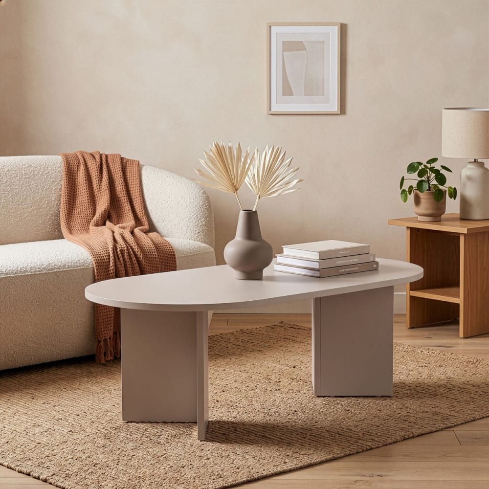 Table basse ovale - l119 cm - cashmere