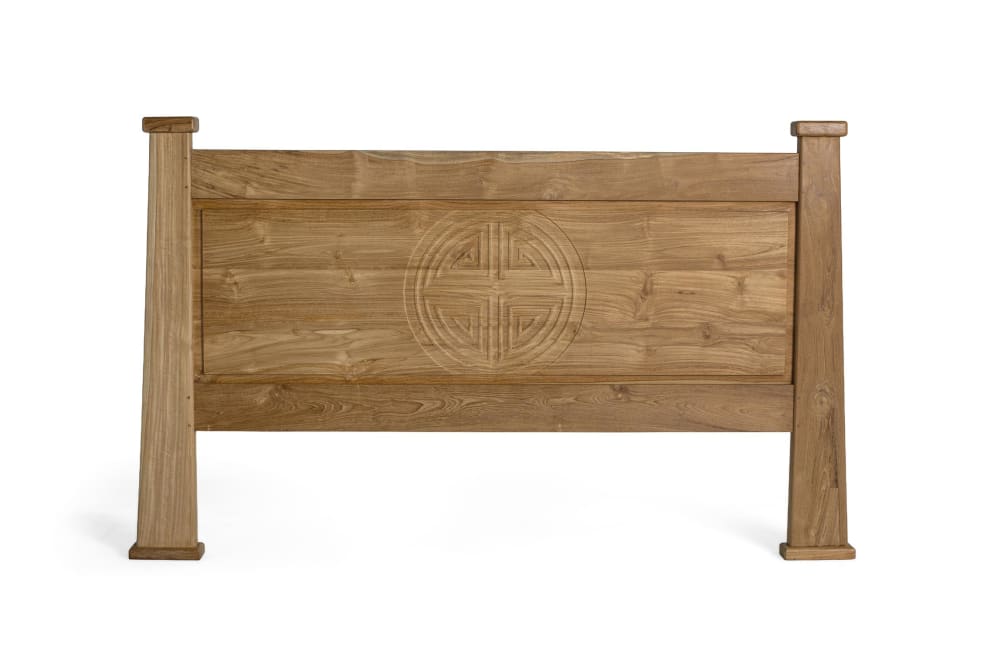 GINER Y COLOMER Kopfteil aus massivem Teakholz 180 cm Braun