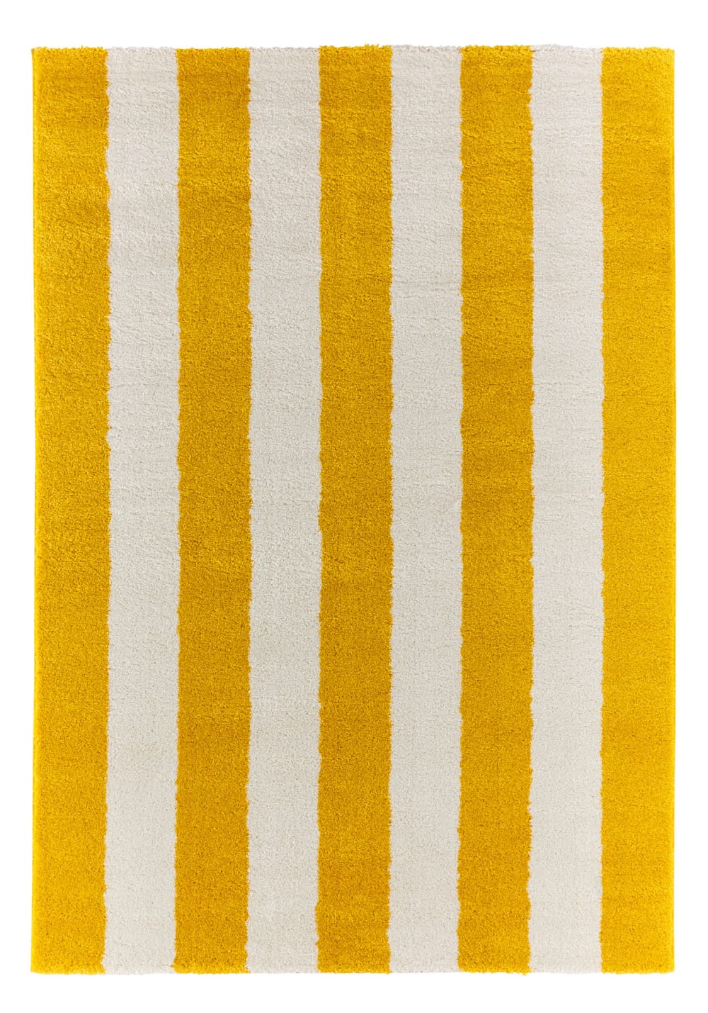 Tapis jaune et blanc à rayures - 80x140 cm