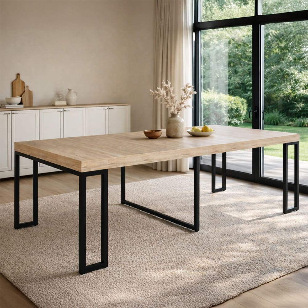 Concept Usine Ausziehbarer Konsolentisch für 8-10 Personen Holzoptik 235 cm style modern Braun Stahl