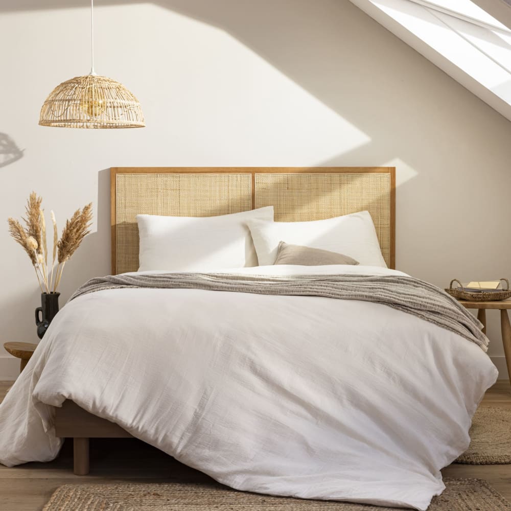 Tête de lit cannage en chêne massif 180 cm