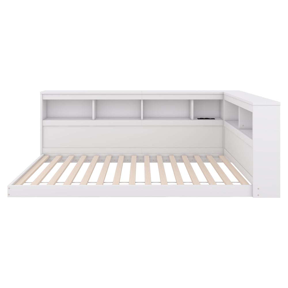 Lit enfant blanc avec prises USB 90 x 200 cm