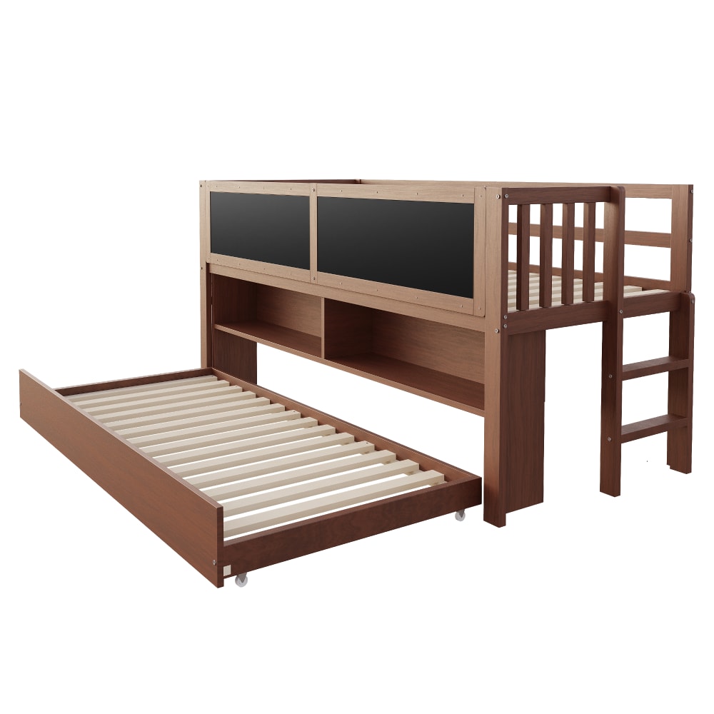 Kinderbett aus Kiefer mit ausziehbarem Bett 90x200 cm,braun -