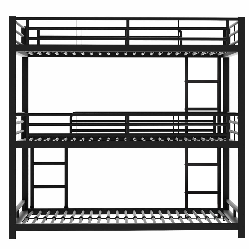 Etagenbett aus Metall mit Geländern 90x200 cm,schwarz - Maisons