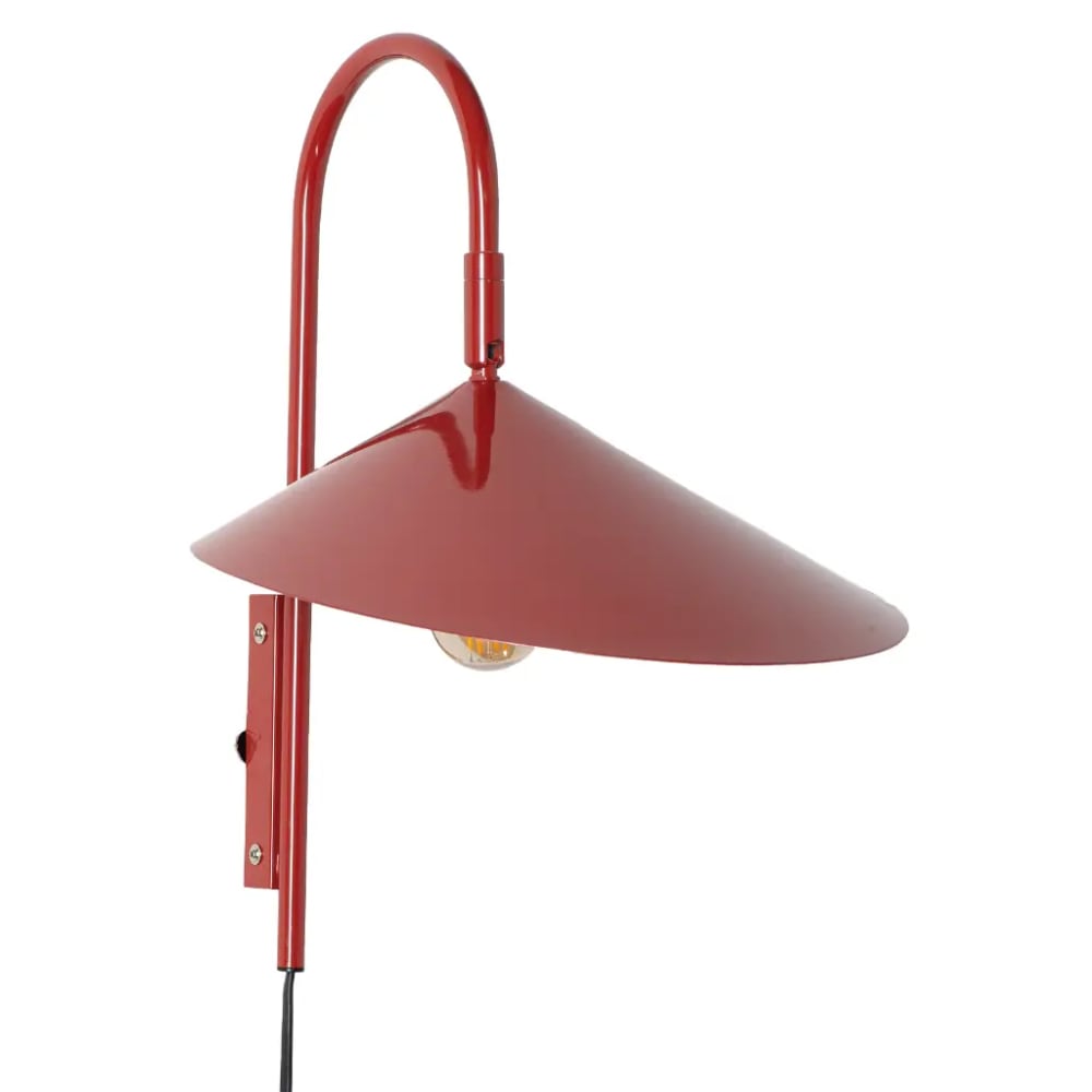 Applique murale nordique minimaliste avec prise rouge D295 mm