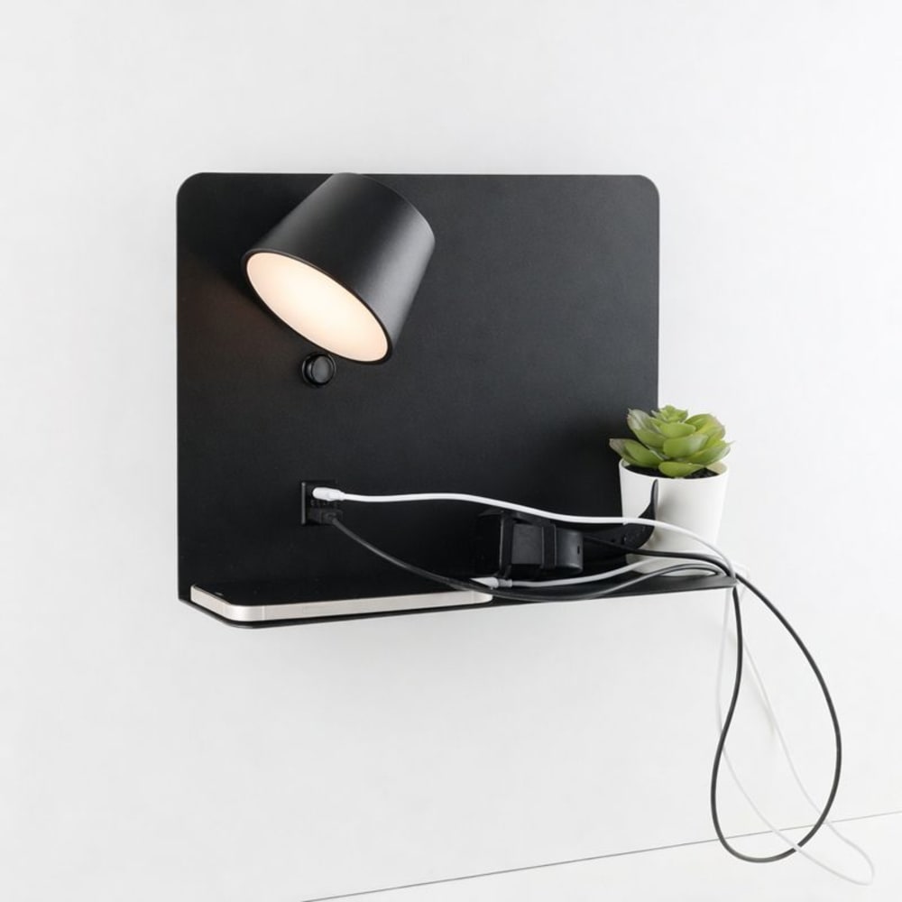 Applique murale LED noire orientable avec USB et type C 28x27 cm — vue 4