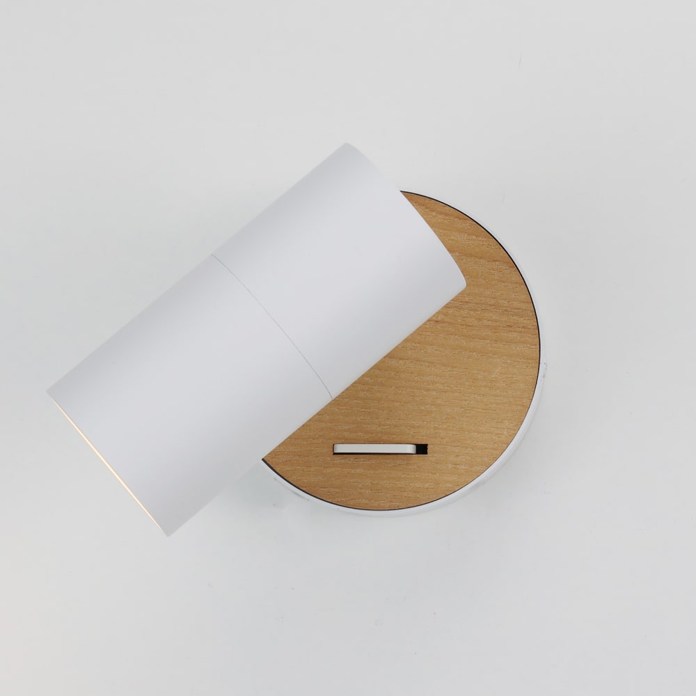 Applique murale orientable blanc et bois D11x5,5 cm — vue 4