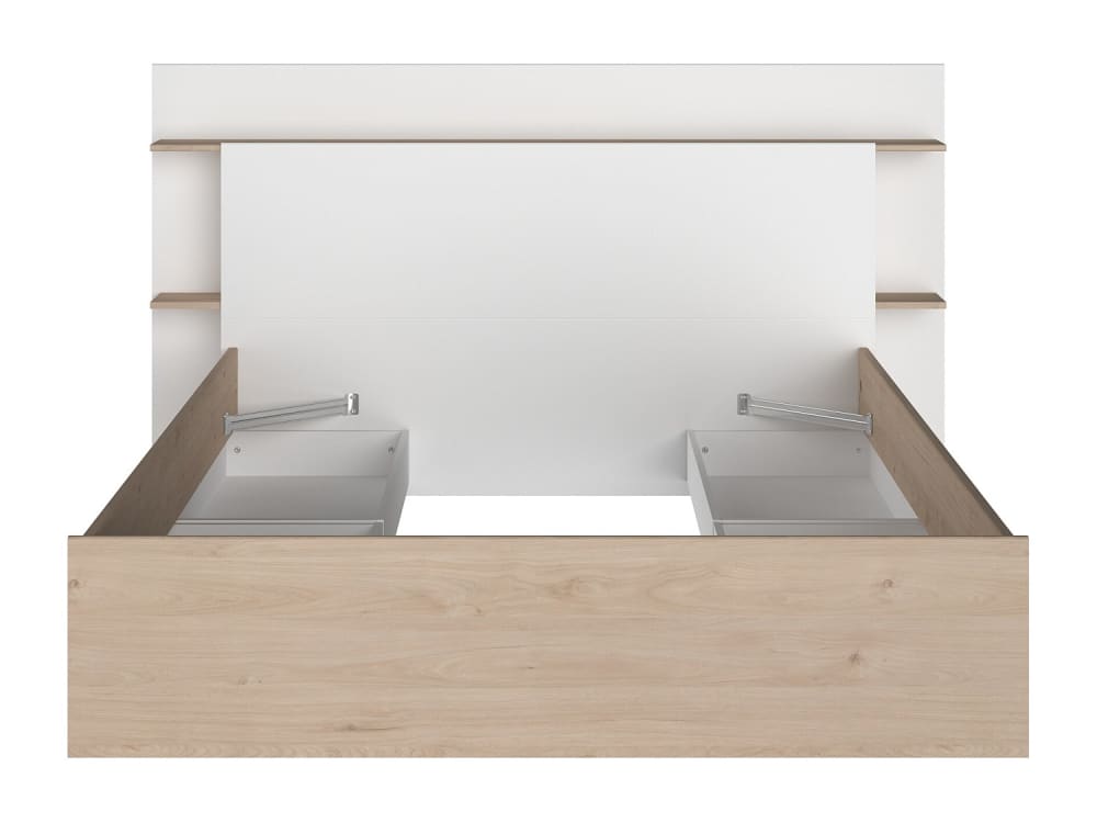 Cadre de lit effet bois , blanc 140 x 200 cm,