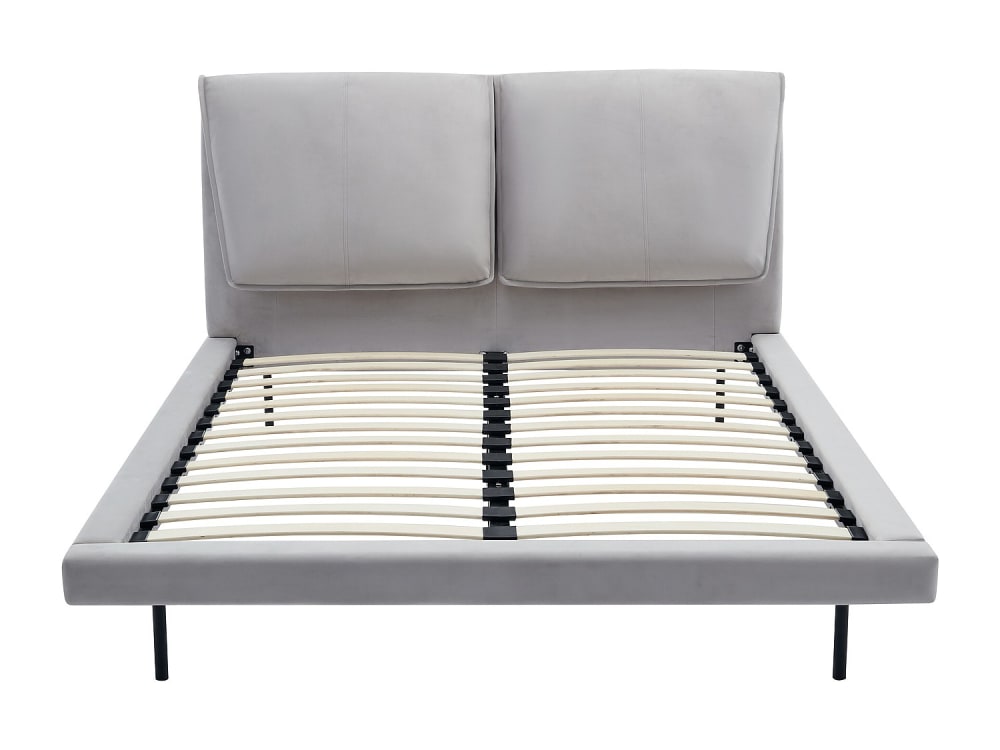 Cadre de lit velours gris 160 x 200 cm