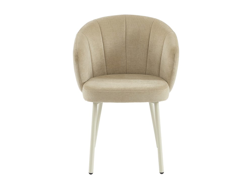 Lot de 2 chaises polyester beige Lot de 2 chaises polyester beige
