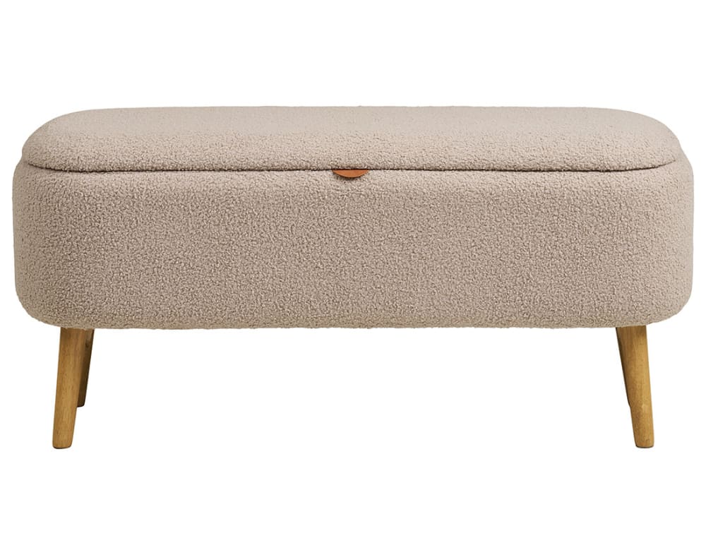 Pouf en tissu bouclette beige Pouf en tissu bouclette beige