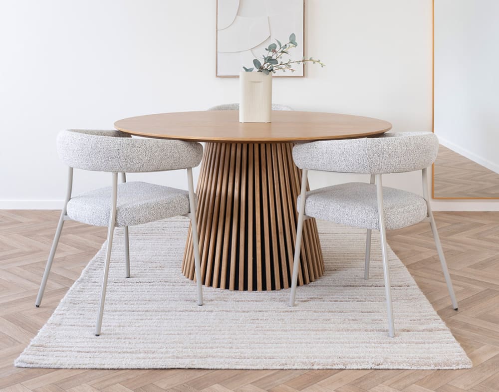 Lot de 2 chaises en tissu texturé contemporain beige