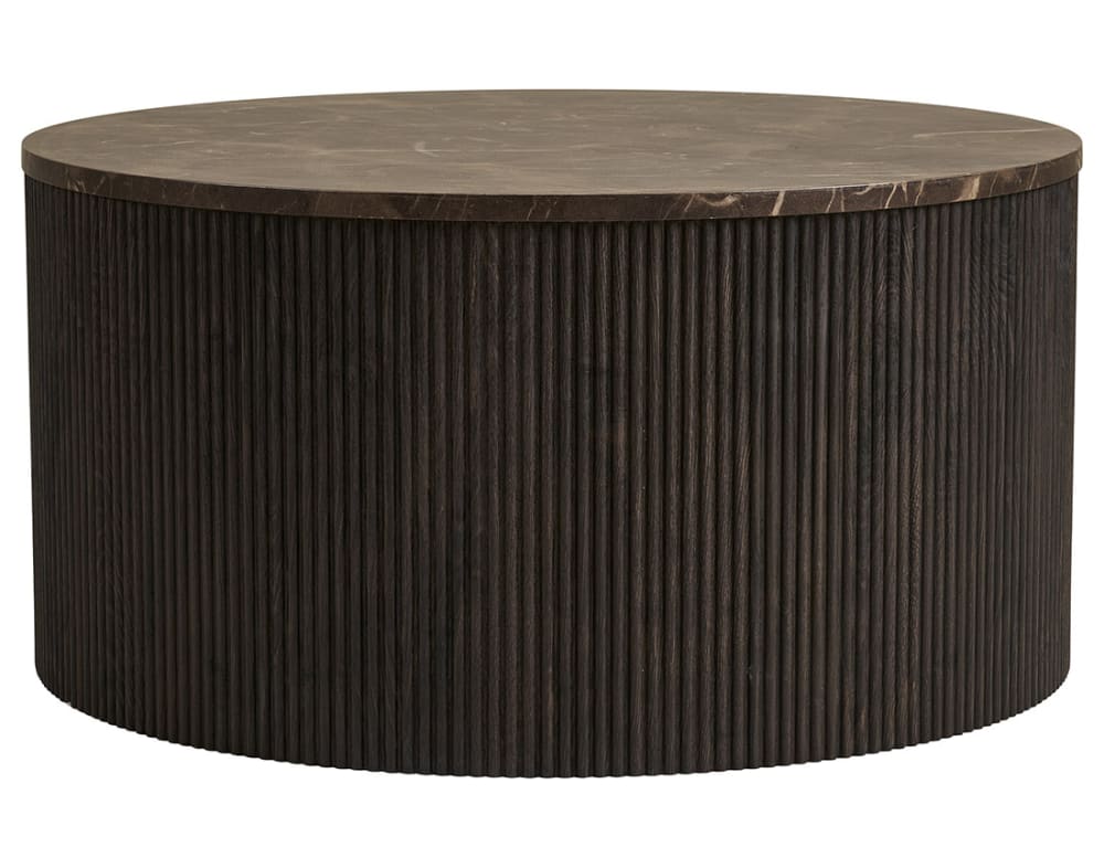 Table basse style contemporain 80 cm marron
