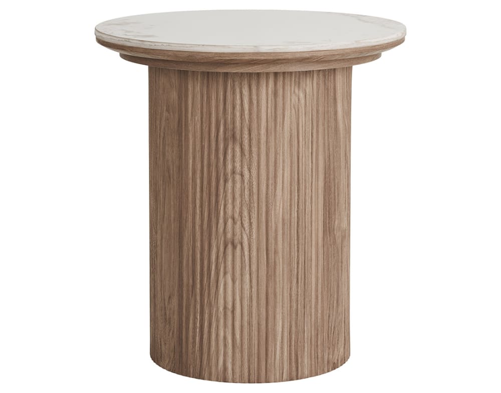 Table basse style contemporain 45 cm bois / blanc