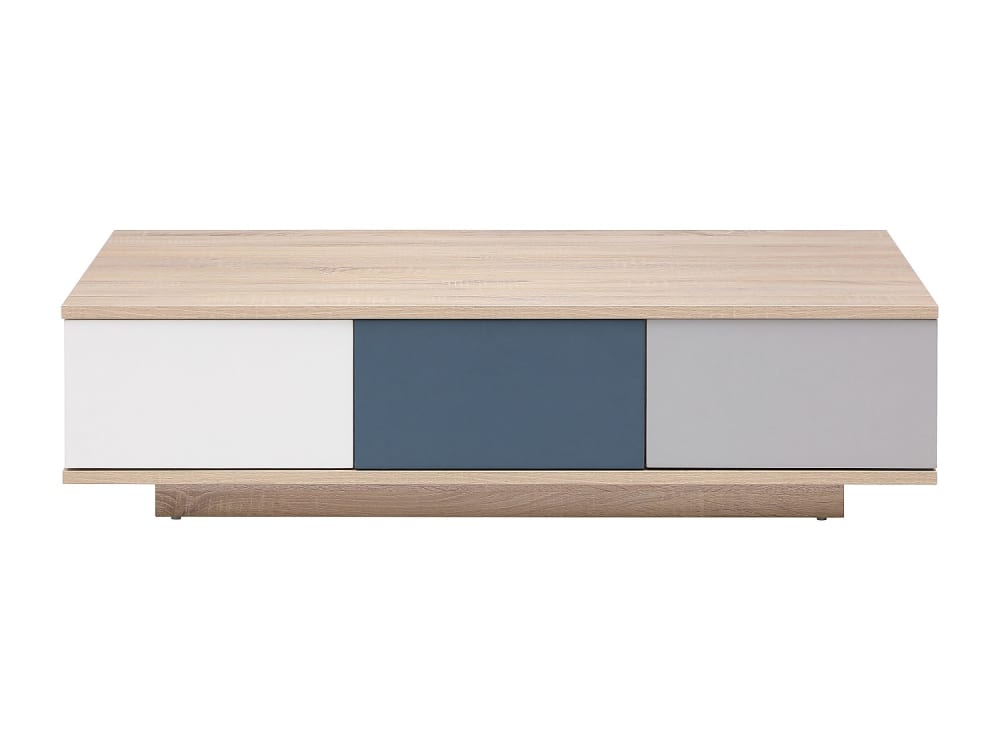 Table basse fixe effet bois , multicolore