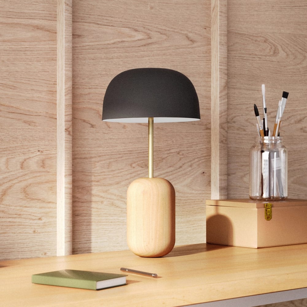 Lampe à poser, abat-jour gris ardoise — vue 3