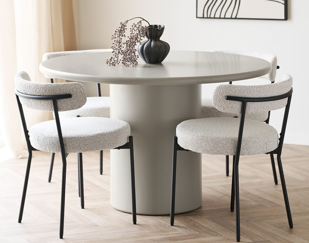 Table à manger contemporain 120 cm sable - image 2