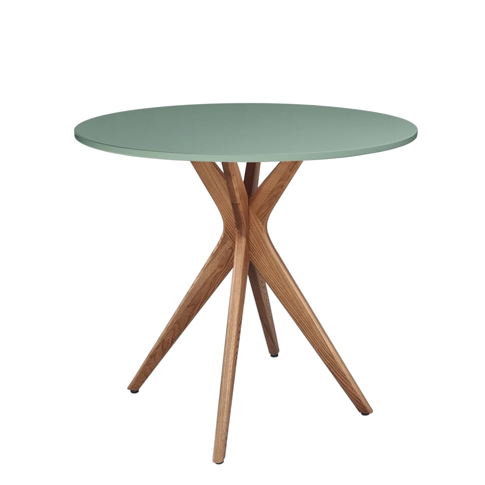 Ragaba Runder Esstisch, eichefarbe Esche, MDF, Salbeigrün style modern - Holz
