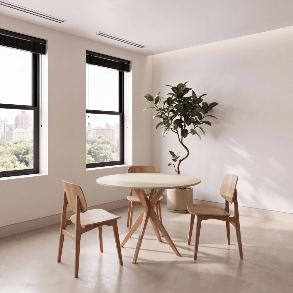 Runder Tisch, Massivesche, MDF, Braun Beige - Maisons Du Monde