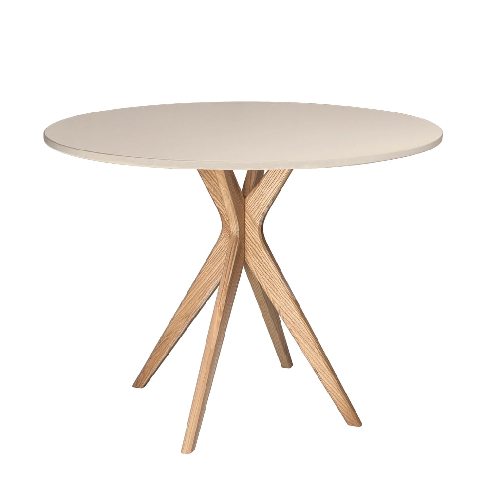 Ragaba Runder Esstisch, Massivesche, MDF, Braun Beige style modern Braun Holz