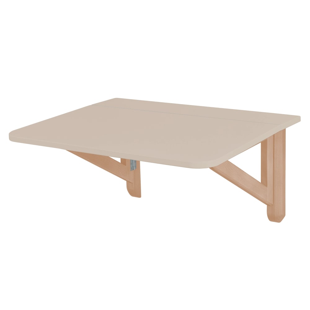 Ragaba Klappbarer Wandtisch, Massivesche, MDF, Braun Beige style modern Braun Holz