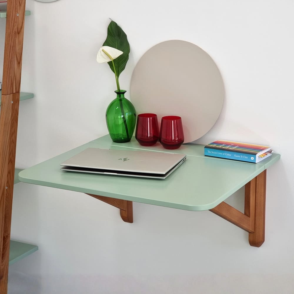 Klappbarer Wandtisch, eichef. Esche, MDF, Salbeigrün - Maisons Du