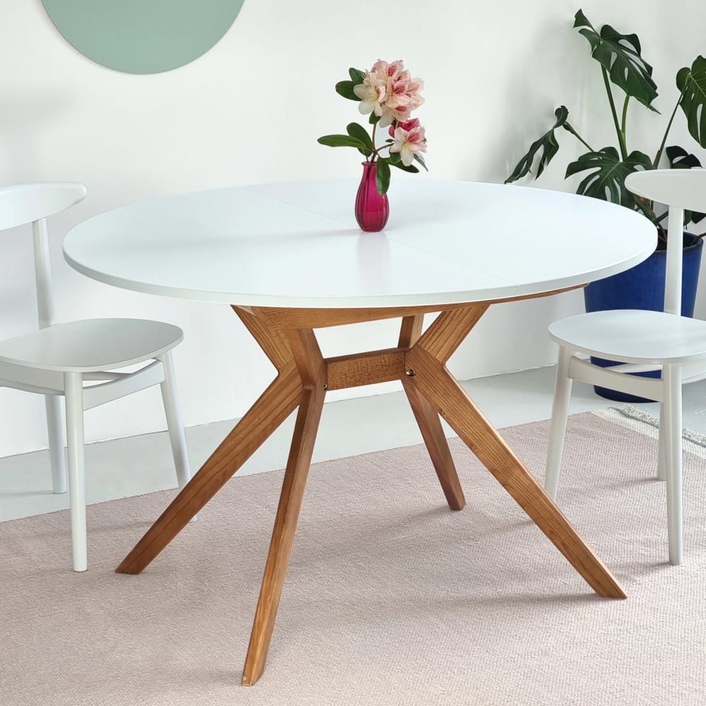 Erweiterbarer Tisch, 120x120x77,1 Weiss - Maisons Du Monde
