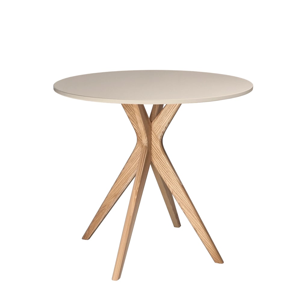 Ragaba Runder Esstisch, Massivesche, MDF, Braun Beige style modern Braun Holz