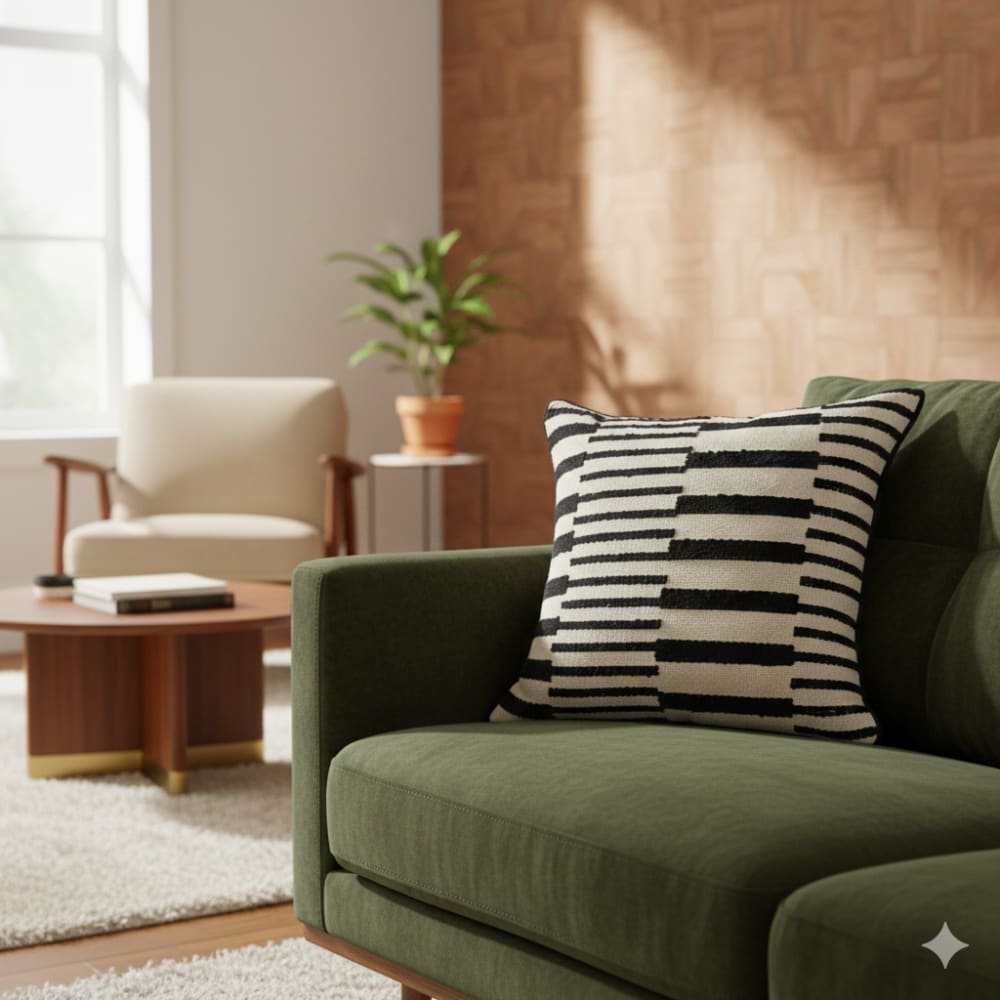 Nordlys Kissen aus Samtbaumwolle in Weiß OEKO-TEX 45 × 45 Weiß Öko-Tex Zertifikat Samt