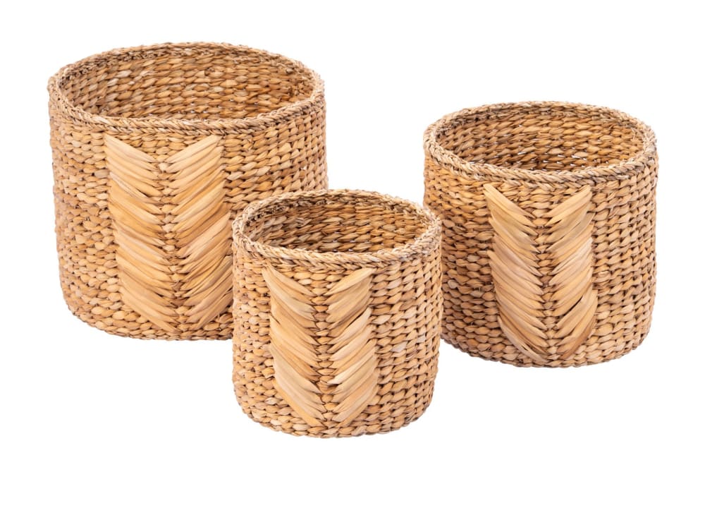 Set de 3 paniers de rangement en jute naturelle