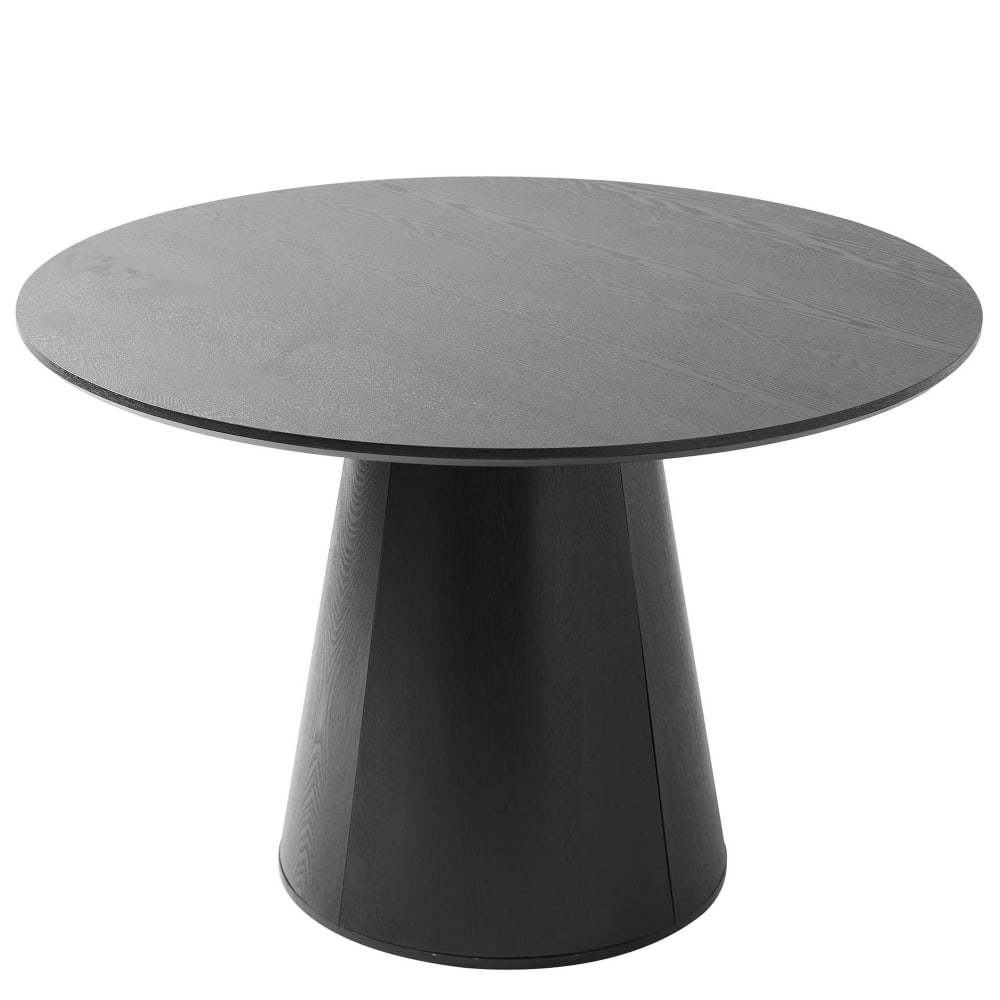 Table à manger 6 personnes ronde en bois noir