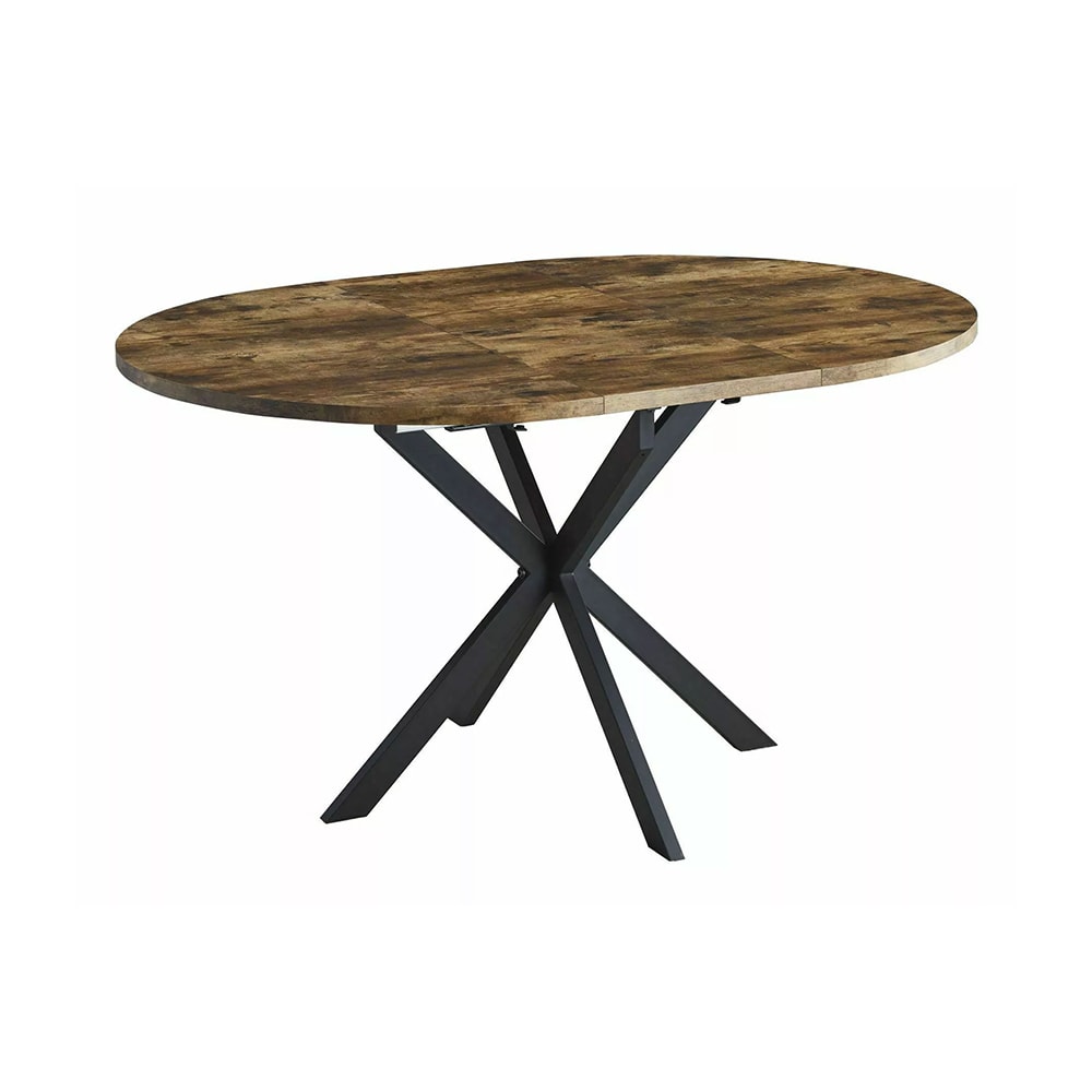 Feldmann-Wohnen Esstisch ausziehbar aus MDF 100-135x100x75cm, vintage nussbaum style modern Braun Spanplatte