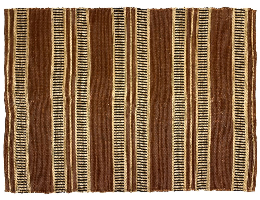 Rechteckiger Baumwollteppich mit braunen Mustern 120 x 180 cm -