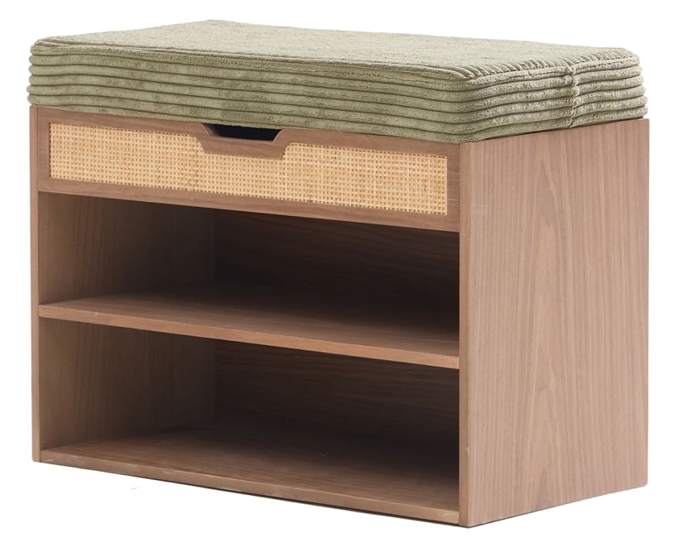 Schuhschrank aus Holz und Kord Grün - Maisons Du Monde