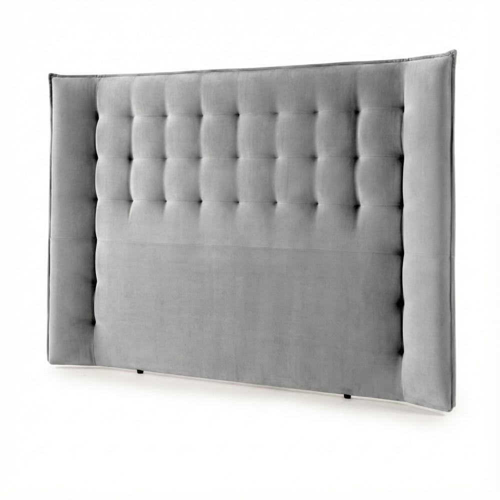 Tête de lit gris style capitonné pour lit de 200 cm – 210x140 cm