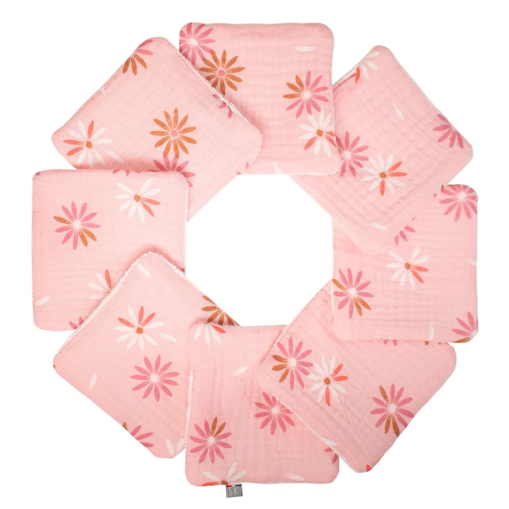 Sevira Kids Waschbare babytücher 8 stück rosella rosa style vintage Baumwolle Baby