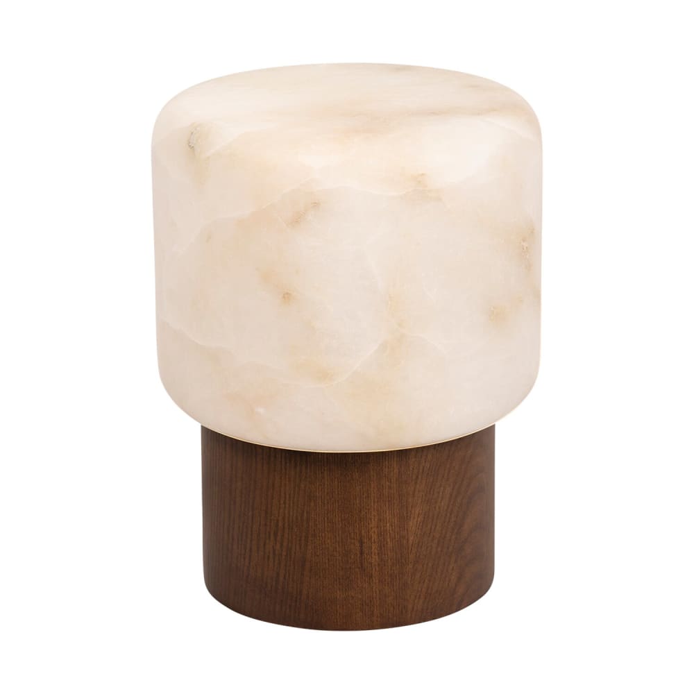 Lampe de table en albâtre blanc doux, ø 19 cm, hauteur 25 cm — vue 4