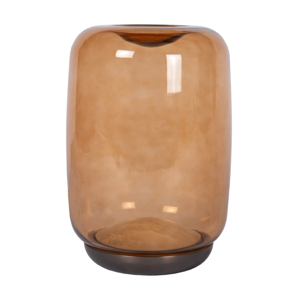 Lampe de table en verre ambré avec base en métal bronze — vue 4