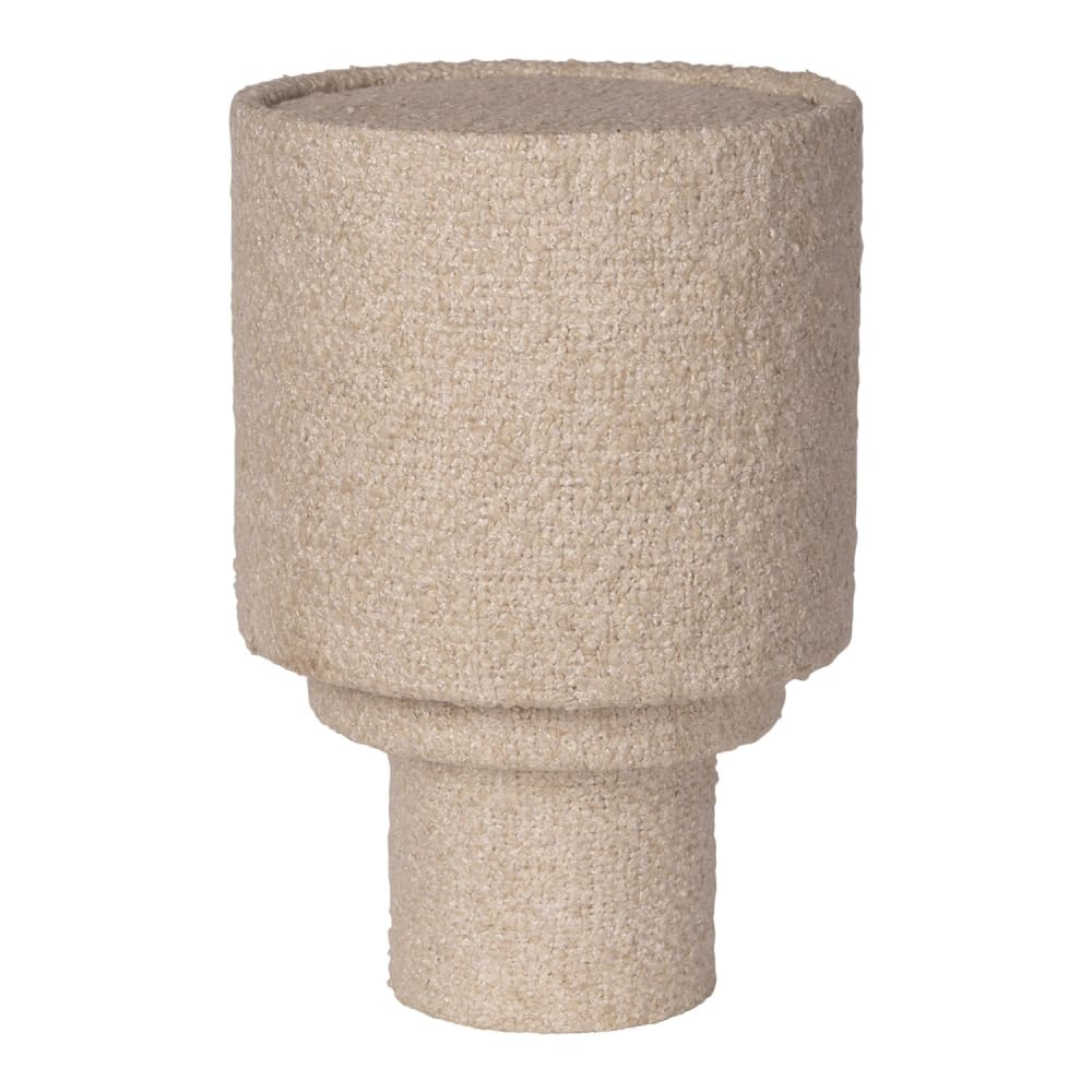 Lampe de table en tissu bouclé blanc, ø25x41 cm — vue 4