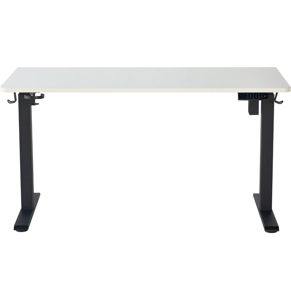 Bureau assis-debout électrique réglable 72-120 cm - ports USB - blanc - image 3