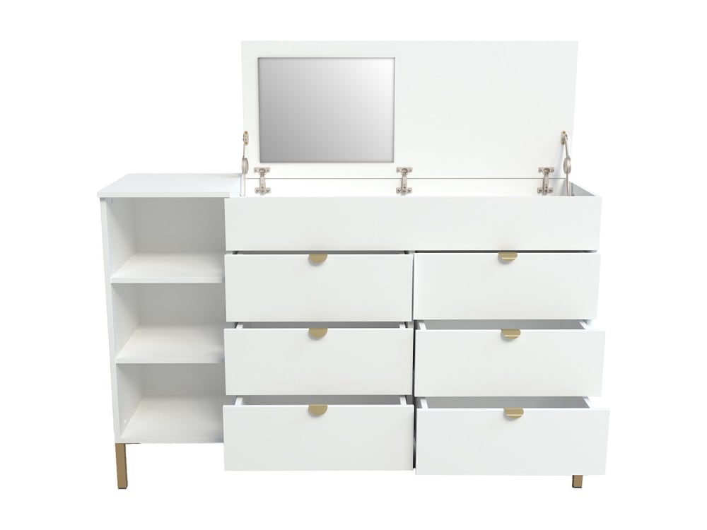 Commode basse effet bois blanc