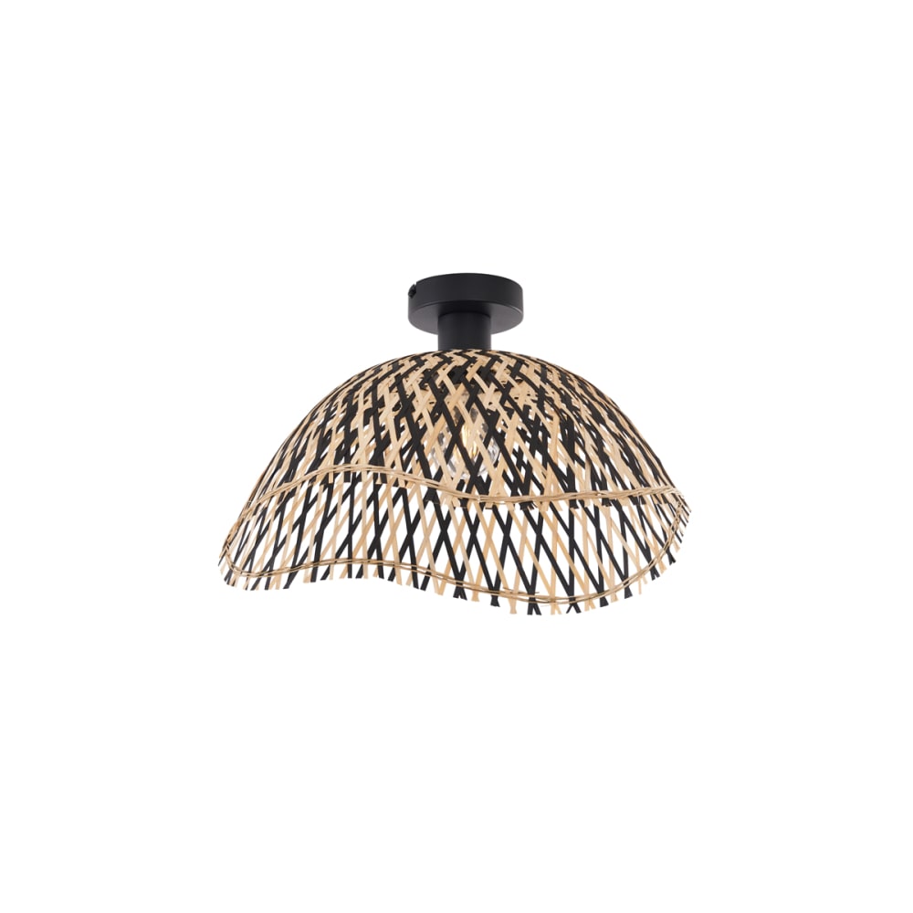 Plafonnier Art déco bambou noir 40 cm