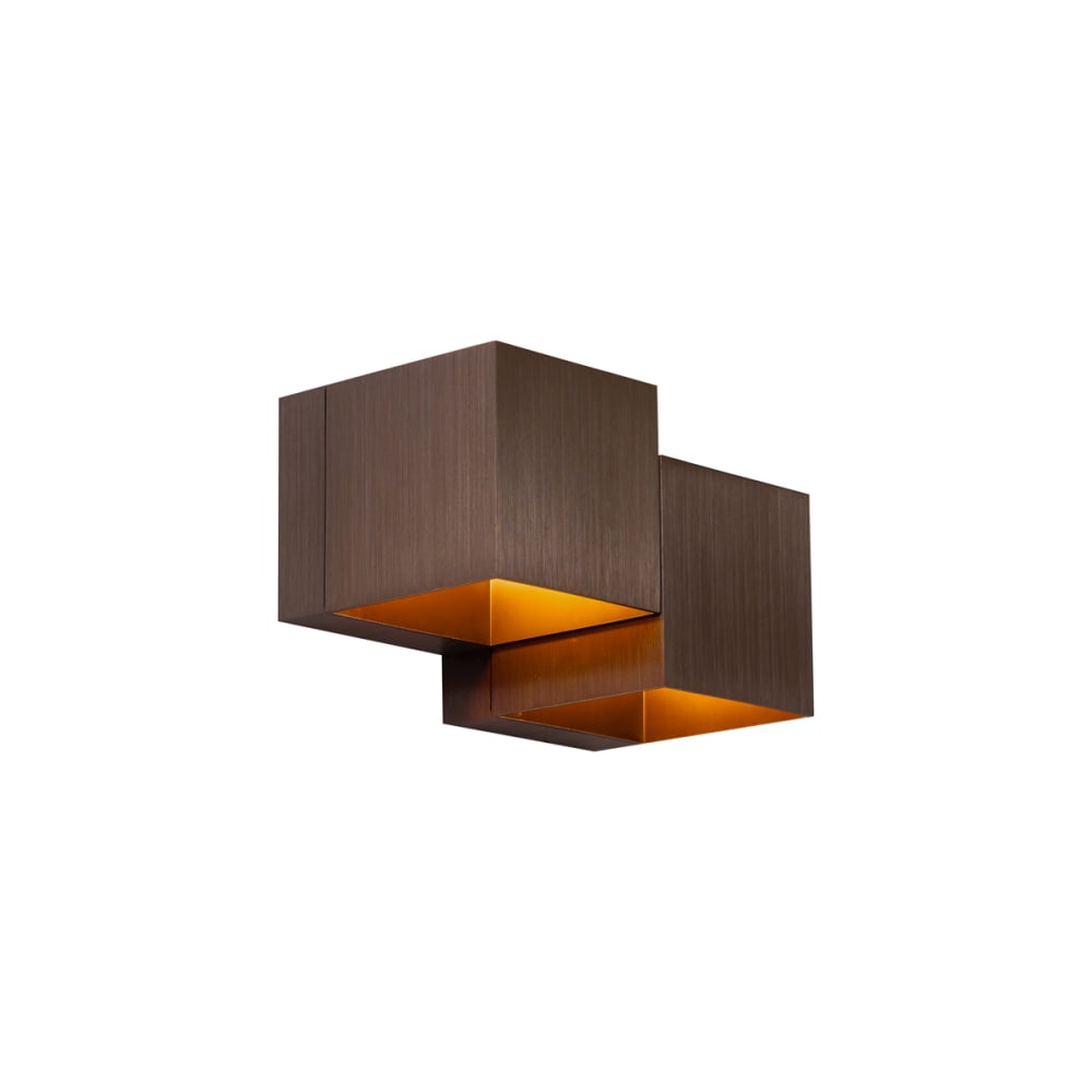 QAZQA Moderne Wandleuchte Dunkelbronze 2-flammig style modern Kupfer Aluminium