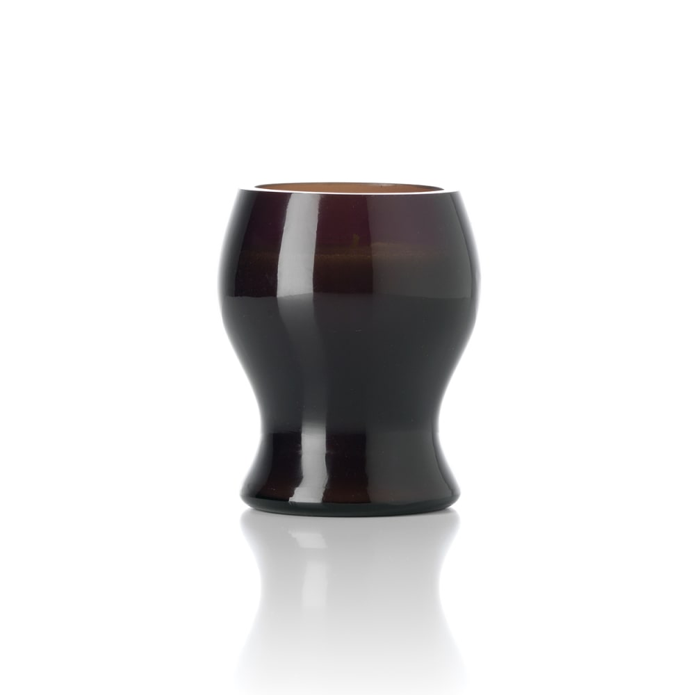 Bazar Bizar Kerzenhalter aus glas in rauchfarben, 8x8x9,5cm Schwarz