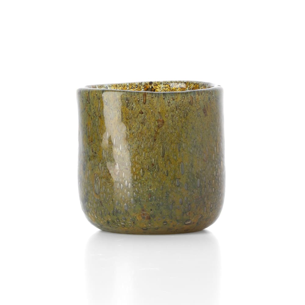 Bazar Bizar Kerzenhalter aus glas in olivgrün und grün, 9x9x9cm - -