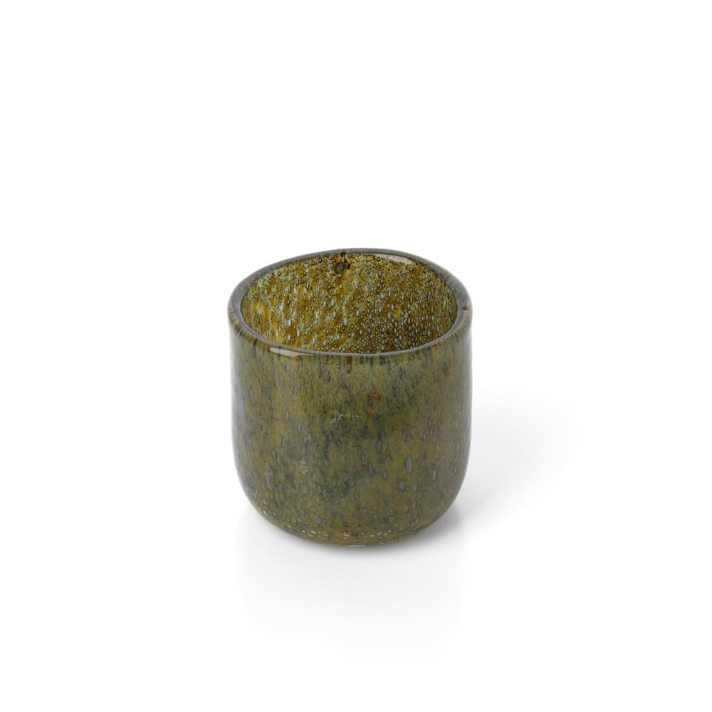 Kerzenhalter aus glas in olivgrün und grün, 9x9x9cm - Maisons Du