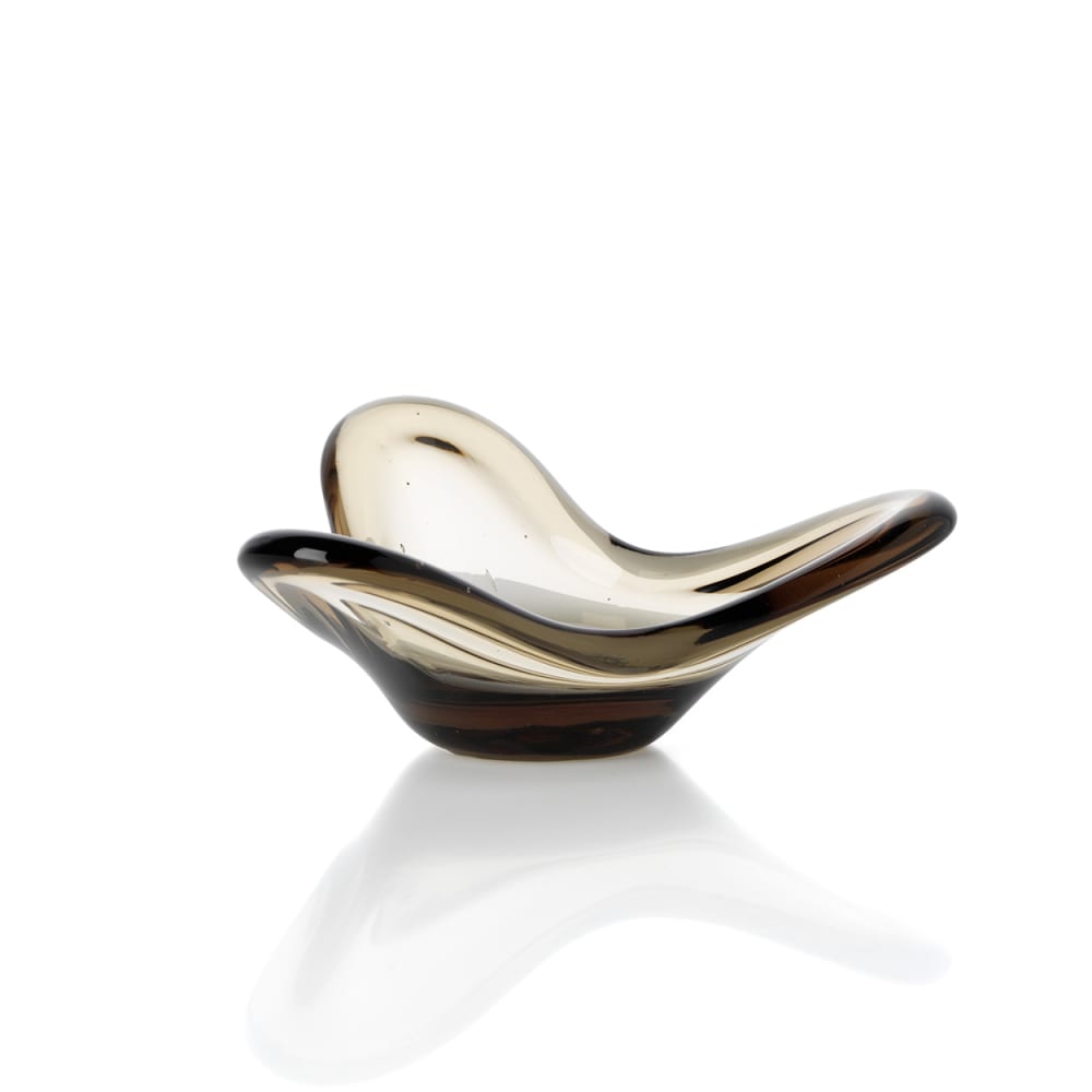 Bougeoir en verre marron 16,5x16,5x8cm