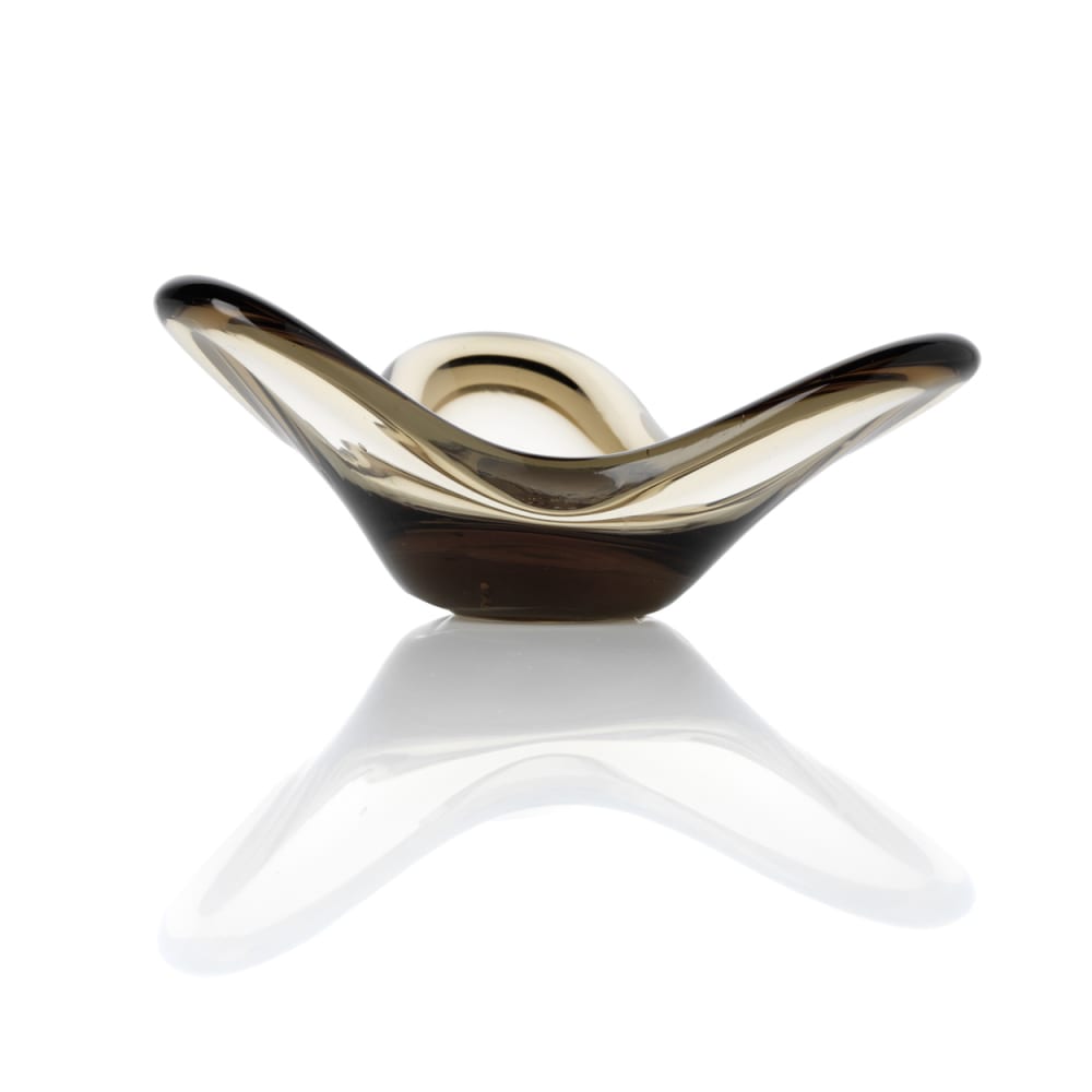 Bougeoir en verre marron 16,5x16,5x8cm — vue 3