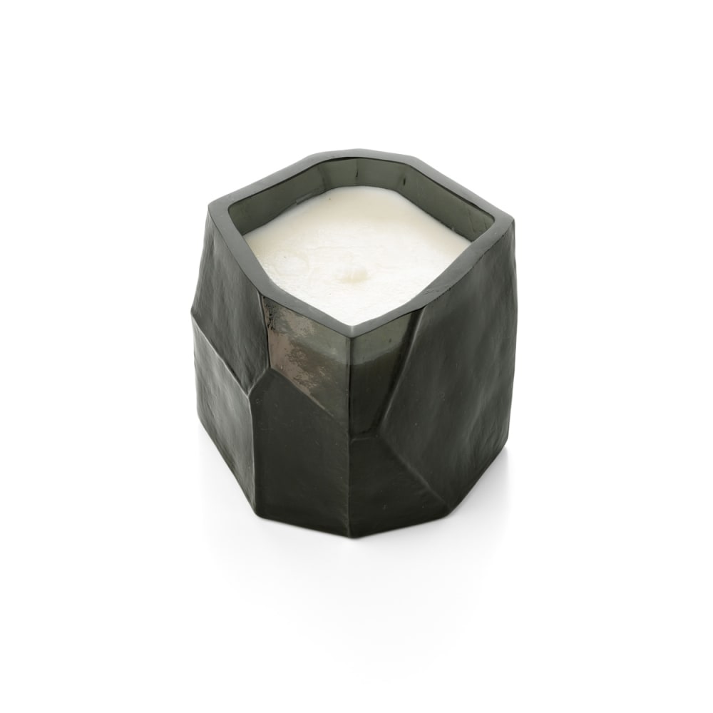 Kerzenhalter aus rauchfarbenem glas, 9,5x10x9cm - Maisons Du