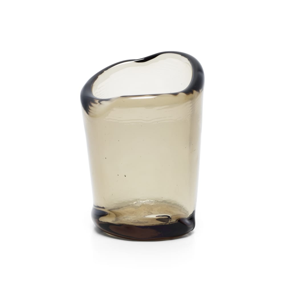 Bougeoir en verre lava charbon 12x12x16cm — vue 4